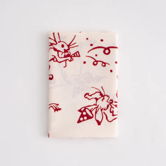 てぬぐい クリスマスの宴 赤