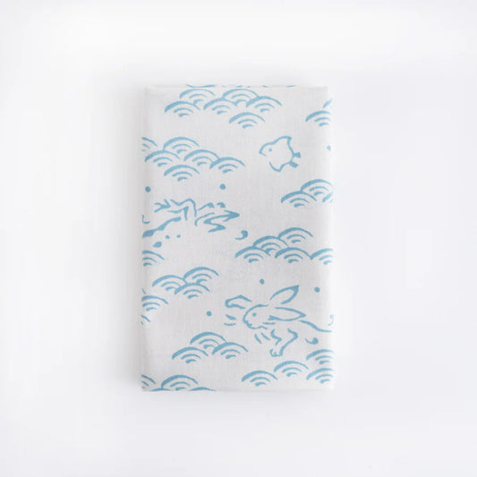 てぬぐい 鳥獣戯画小紋 青海波