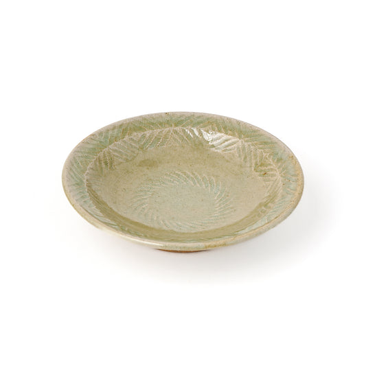 平皿 6寸(約18cm) 縁付 縄紋 灰 A