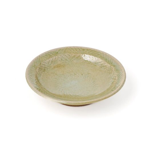 平皿 6寸(約18cm) 縁付 縄紋 灰 B