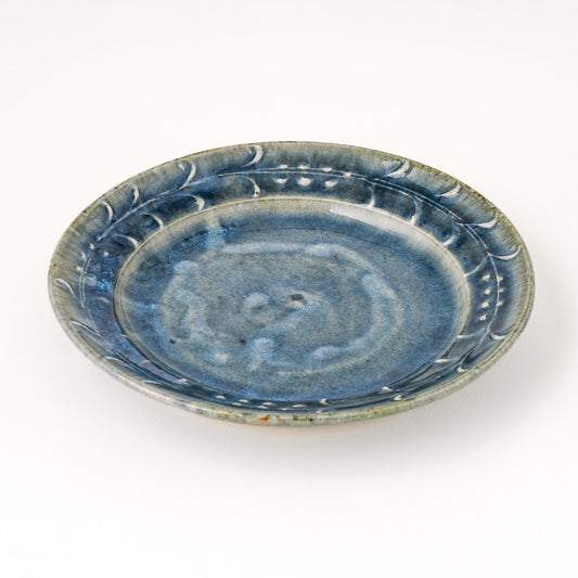平皿 6寸(約18cm) イッチン 呉須 C