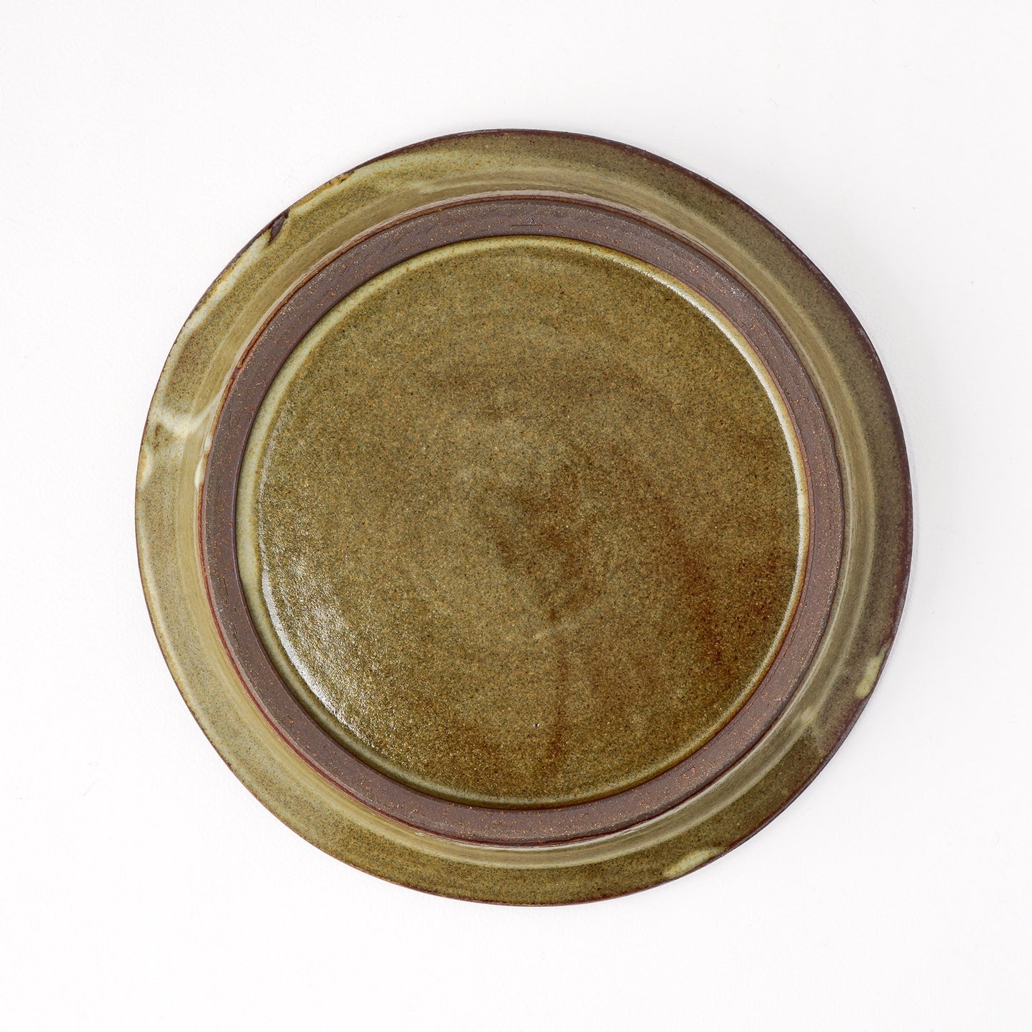 リムプレート 6寸(約18cm) 葉柄 キビ白 C