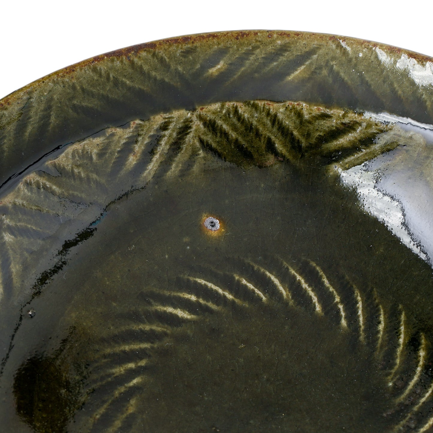 平皿 6寸(約18cm) 縁付 縄紋 呉須 D