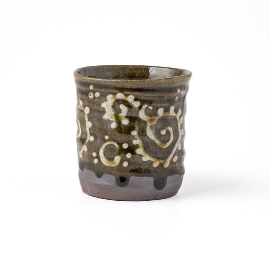 マグカップ 大 灰釉 イッチン 約250ml A