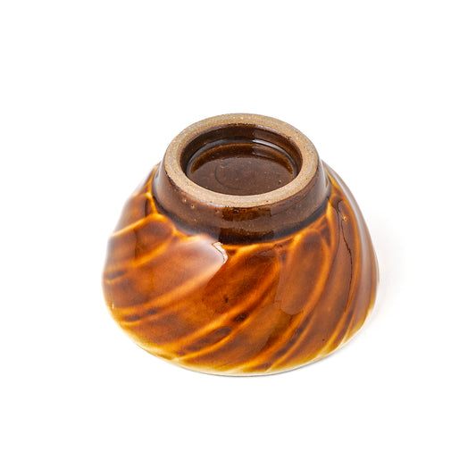 飯碗 小(約11cm) 刷毛目 薄飴 A