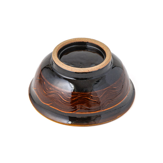 丼鉢 大(約19.5cm) 刷毛目 飴 A