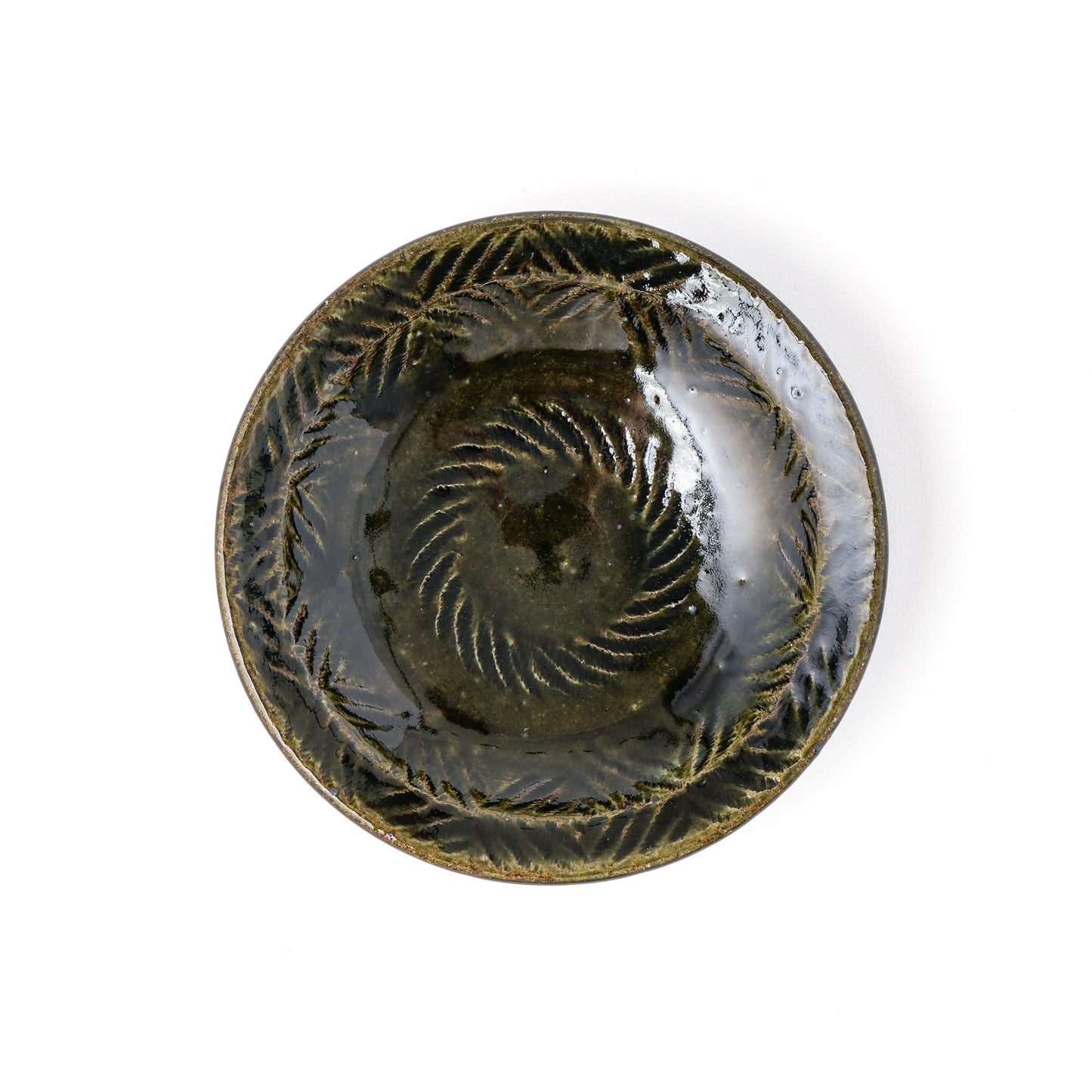 平皿 5寸(約15cm) 縁付 縄紋 呉須 A