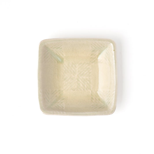 角皿 約14.5cm×約14.5cm 縄紋 灰 B