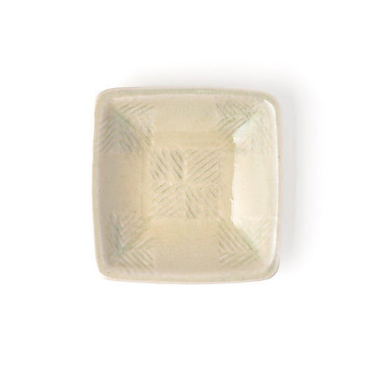 角皿 約14.5cm×約14.5cm 縄紋 灰 C