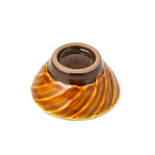 こども飯碗 約10.5cm 刷毛目 薄飴 D