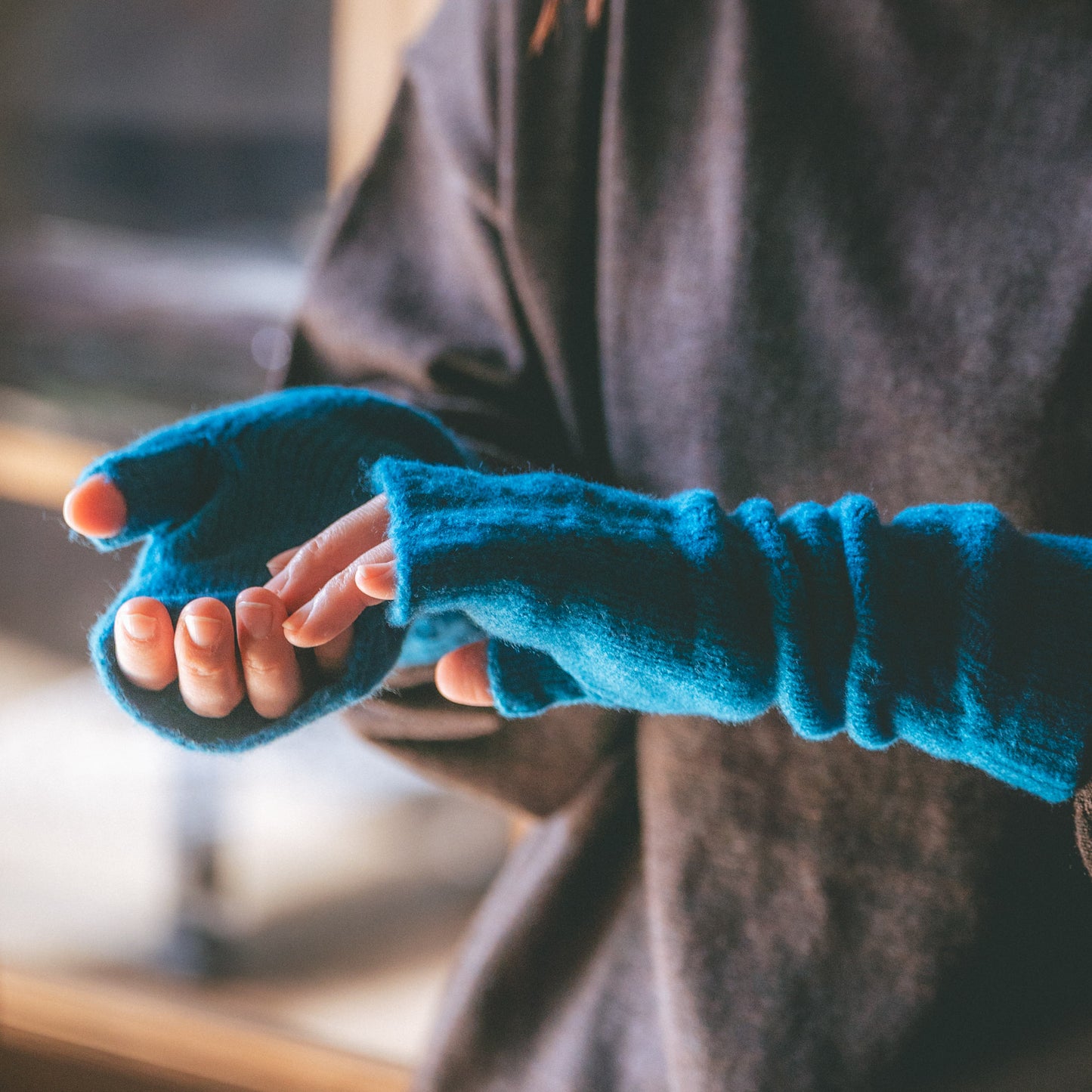 あったかデミグローブ フリーサイズ チャコール