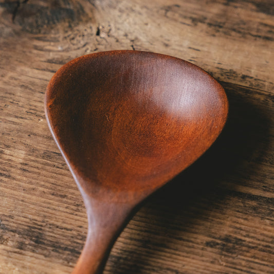 煮豆スプーン 穴なし 全長 約18.5cm × 幅 約6.5cm