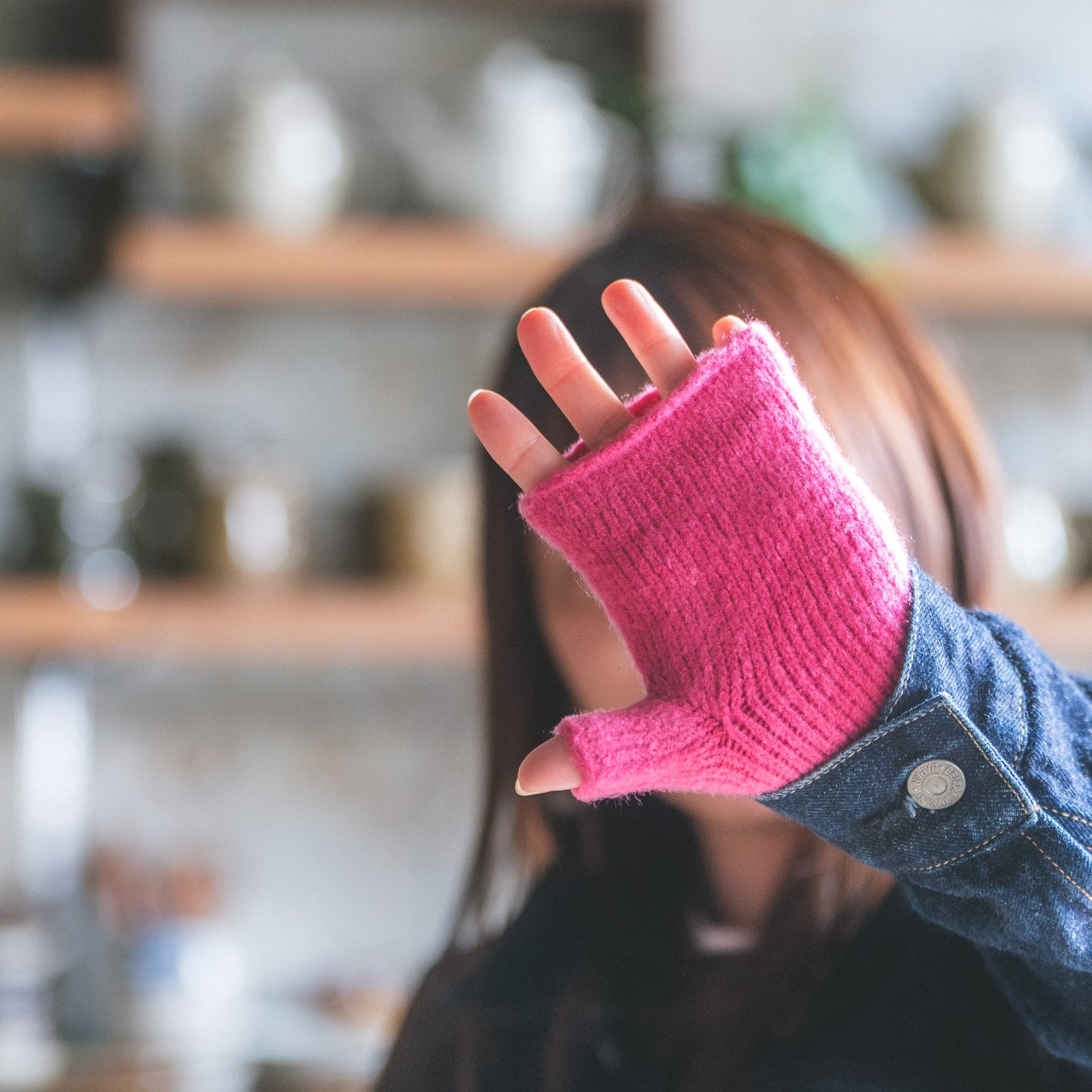 あったかデミグローブ フリーサイズ 杢シルバーグレー