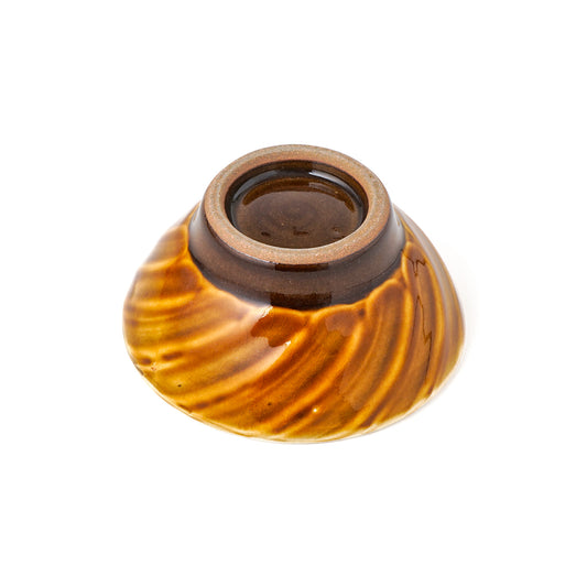 こども飯碗 約10.5cm 刷毛目 薄飴 E