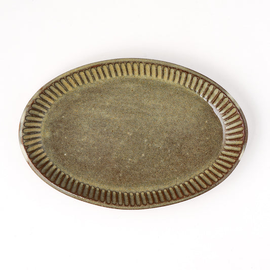 オーバルプレート 約17cm×約24cm E