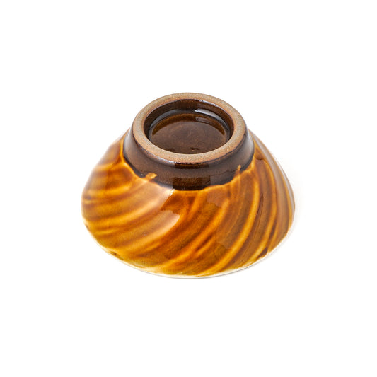 こども飯碗 約10.5cm 刷毛目 薄飴 F