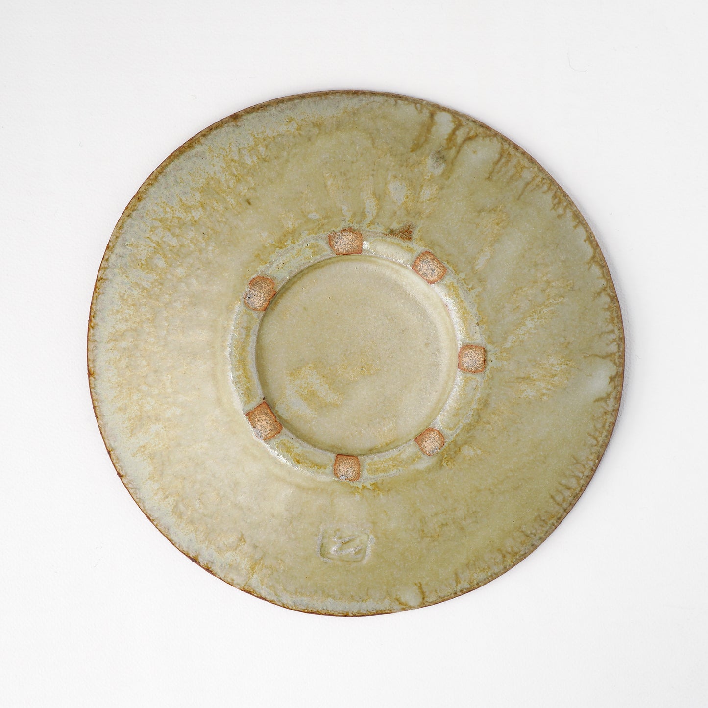 タタラ丸皿 約21cm 二彩 H