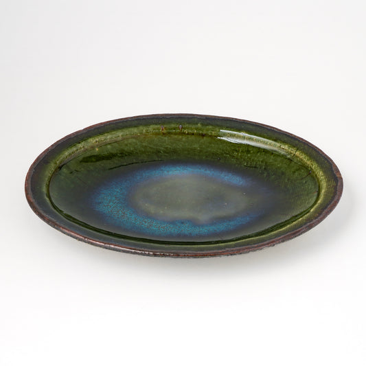 オーバル皿 M(約20cm×約27cm) 織部 D