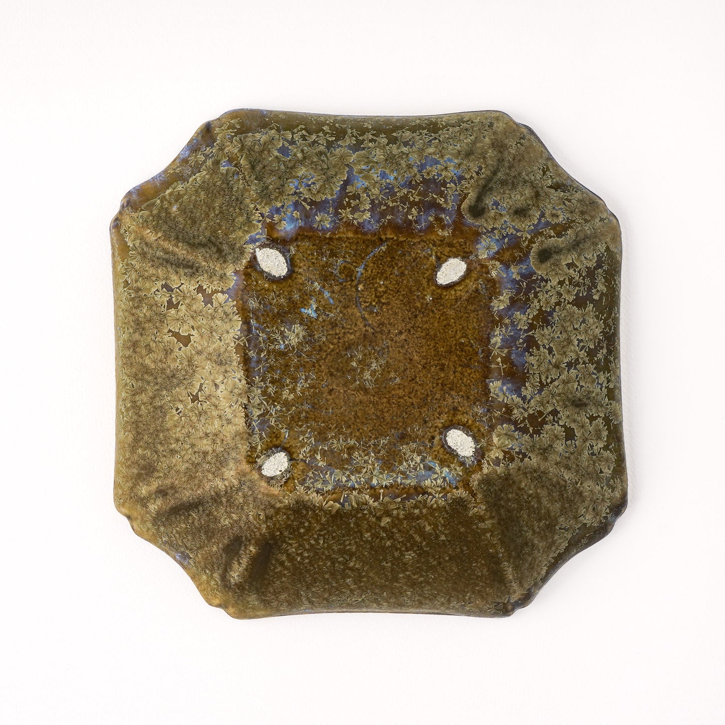 隅切鉢 M(約15.5cm×約15.5cm) 艶消し 緑 D
