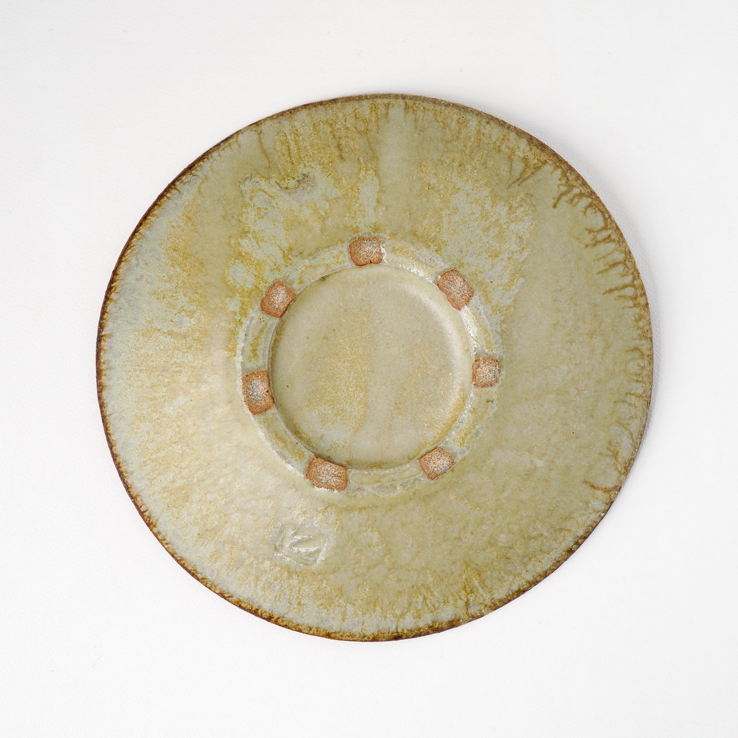 タタラ丸皿 約21cm 二彩 O