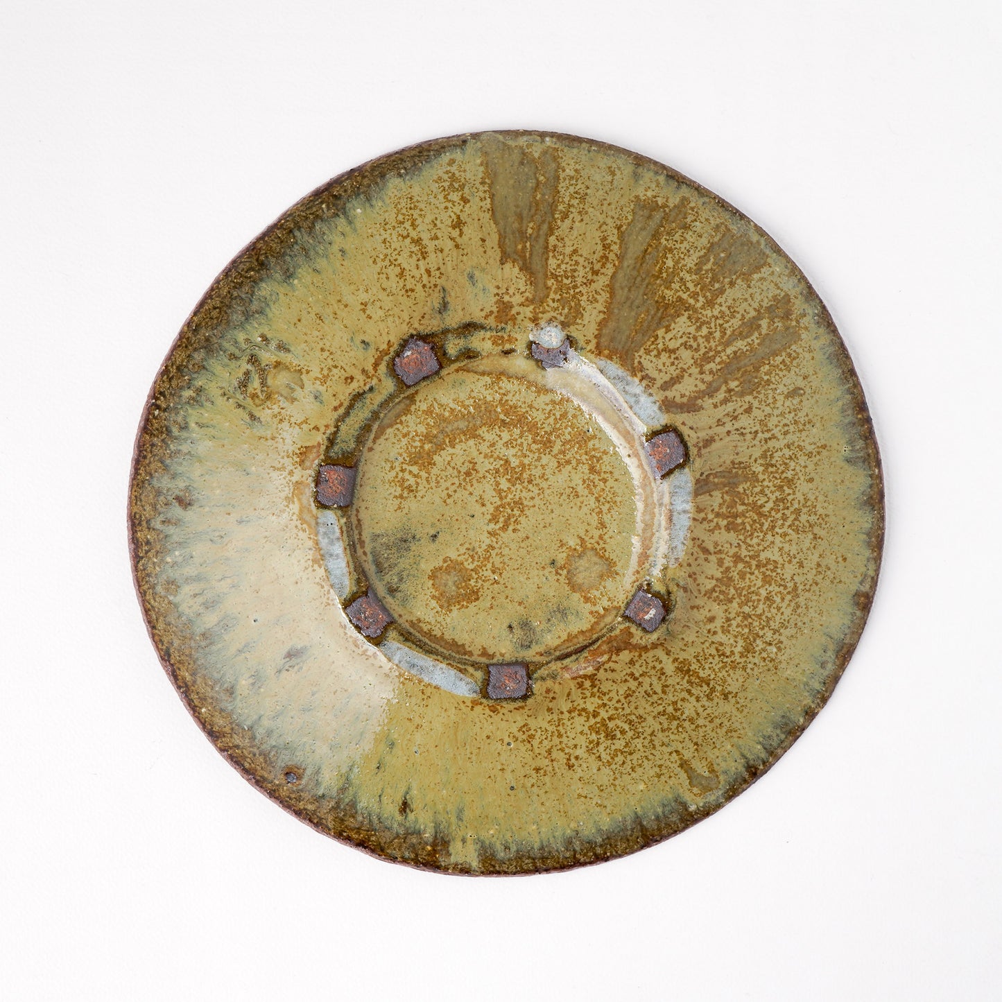 タタラ丸皿 約21cm 二彩 Q