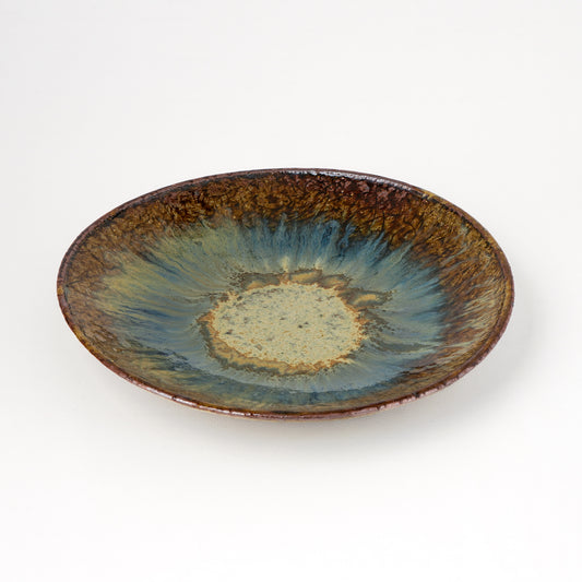 タタラ丸皿 約21cm 二彩 S