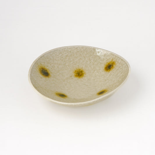 鉢 S(約15cm) 黄磁ドット B