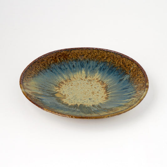 タタラ丸皿 約21cm 二彩 U