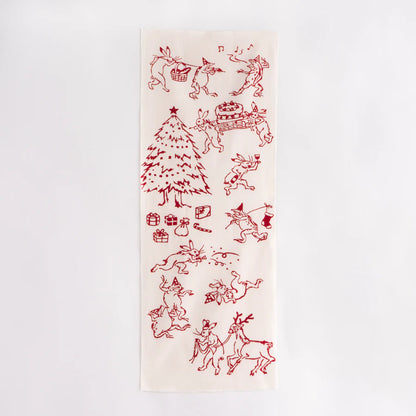 てぬぐい クリスマスの宴 赤