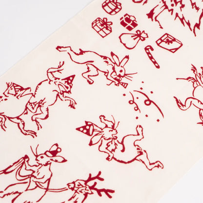 てぬぐい クリスマスの宴 赤