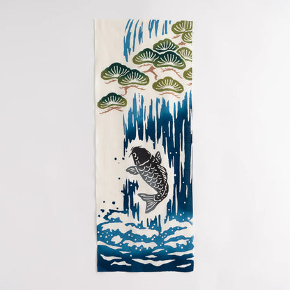 てぬぐい 鯉の滝登り