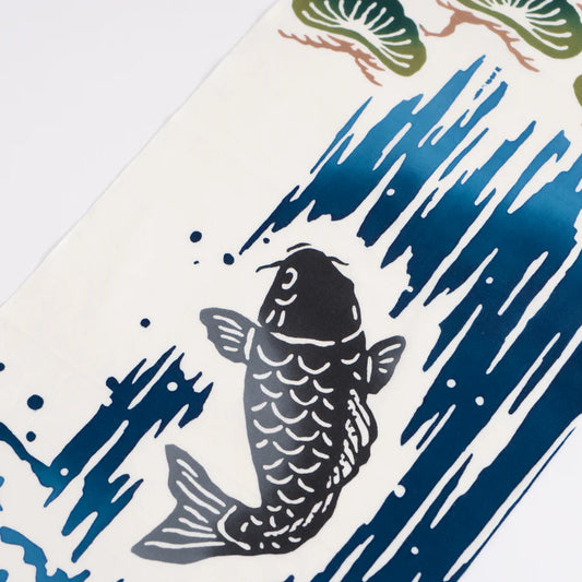 てぬぐい 鯉の滝登り