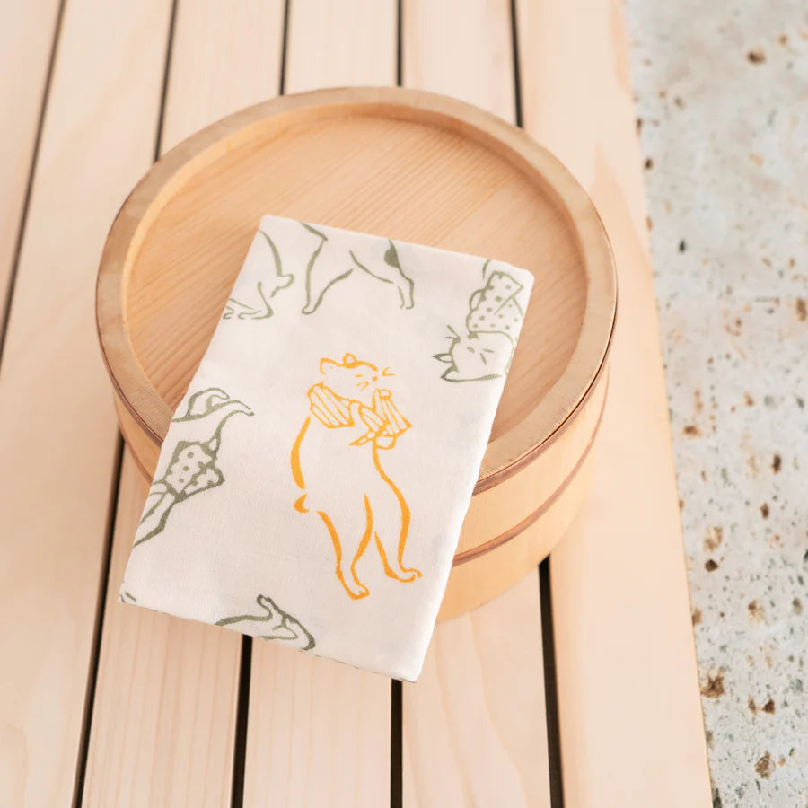 てぬぐい 猫の湯 きんもくせい
