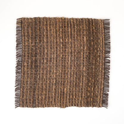 敷き布 大 34cm×30cm 茶ウール×タッサーシルク(細) C