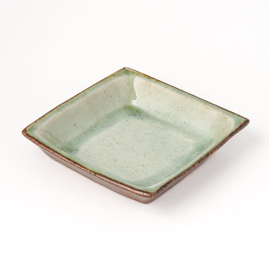 角皿 6寸(約18cm×約18cm) 白掛 A