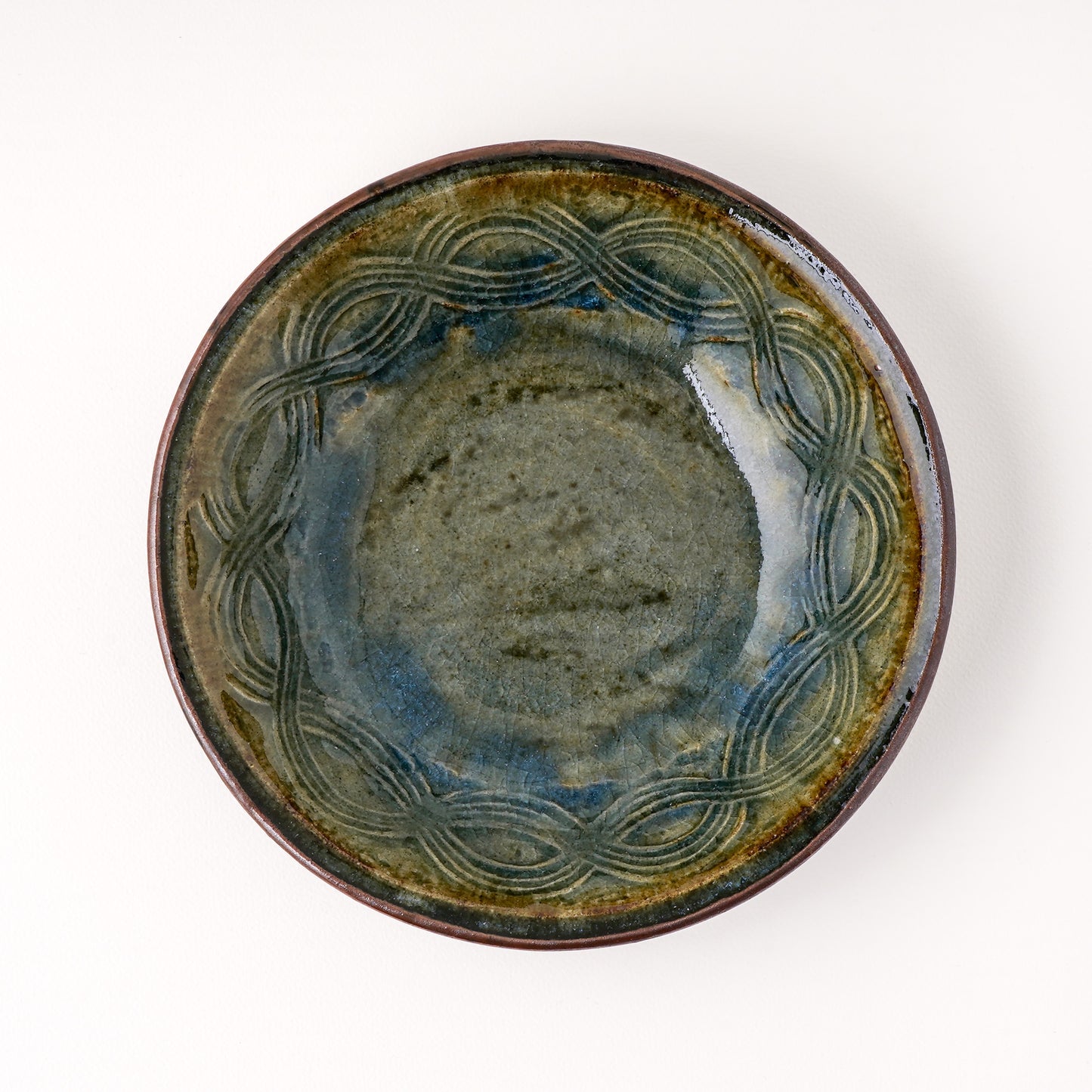 丸鉢 6寸(約18cm) 押紋 呉須 A