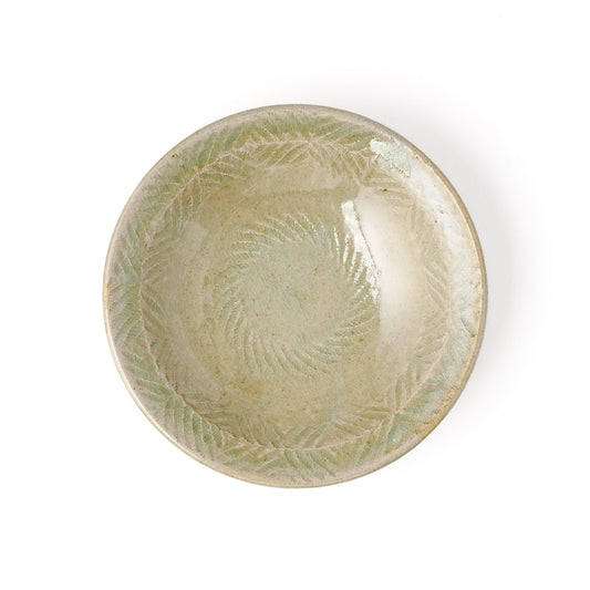 平皿 6寸(約18cm) 縁付 縄紋 灰 A