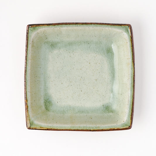 角皿 6寸(約18cm×約18cm) 白掛 A