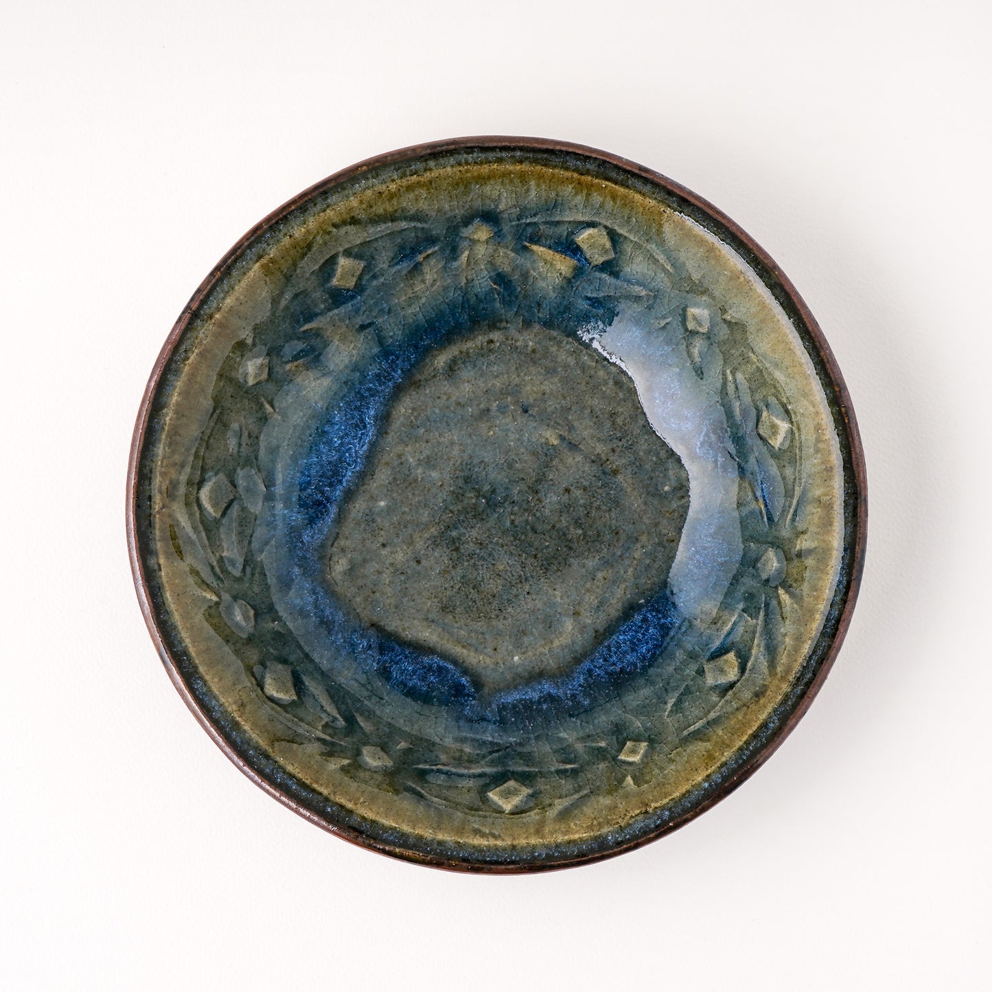 丸鉢 6寸(約18cm) 押紋 呉須 B