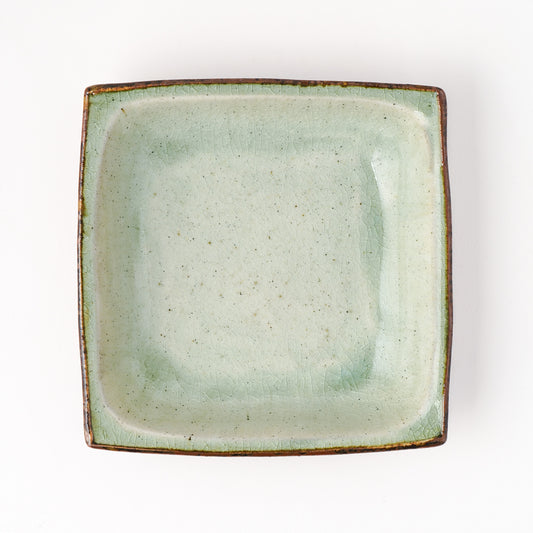 角皿 6寸(約18cm×約18cm) 白掛 B