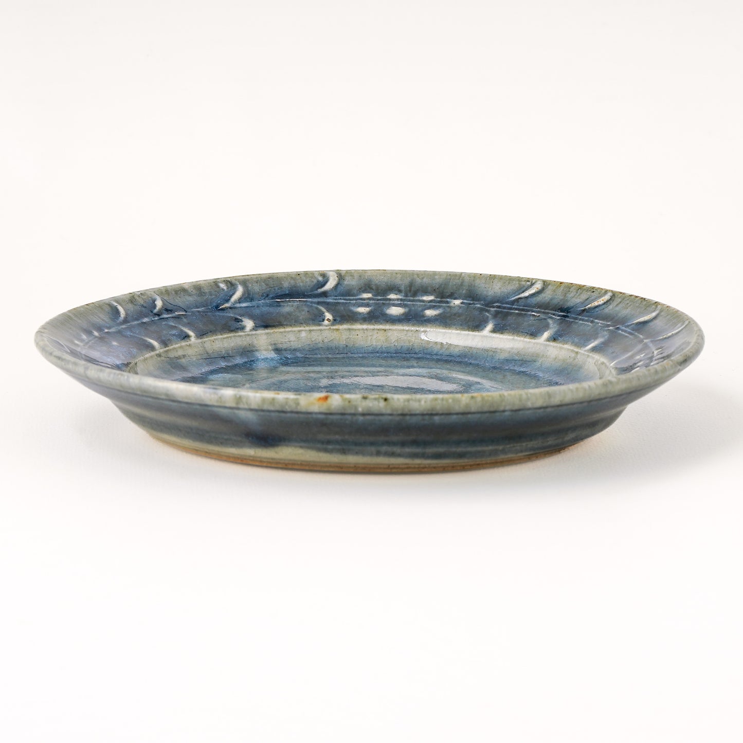 平皿 6寸(約18cm) イッチン 呉須 C