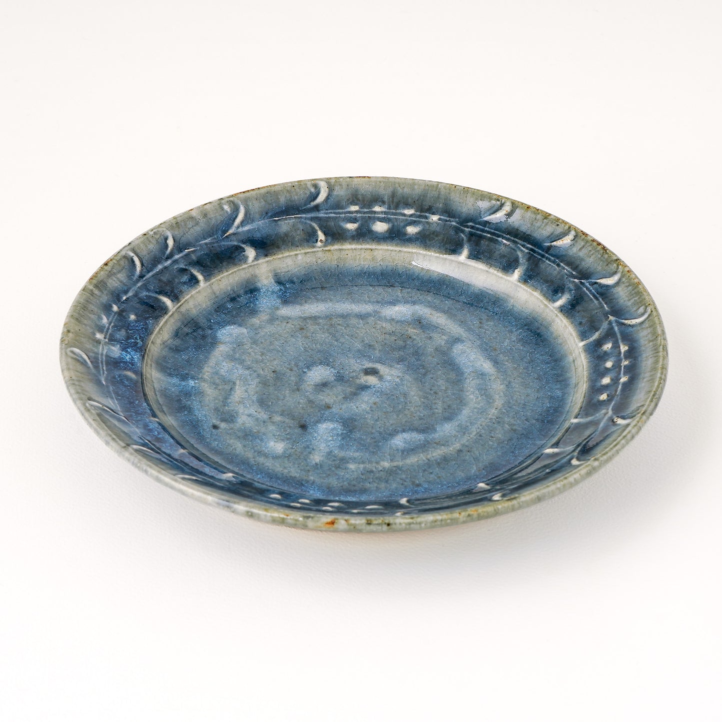 平皿 6寸(約18cm) イッチン 呉須 C