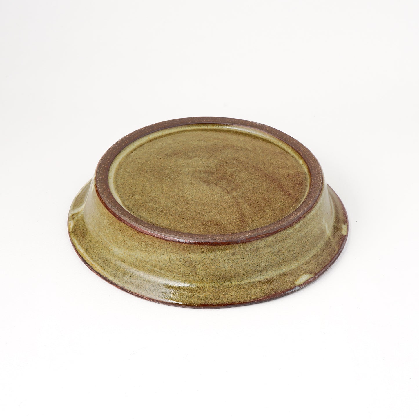 リムプレート 6寸(約18cm) 葉柄 キビ白 C