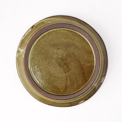 リムプレート 6寸(約18cm) 葉柄 キビ白 C