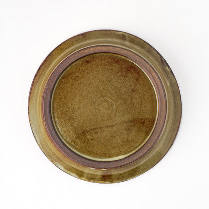 リムプレート 6寸(約18cm) 葉柄 キビ白 D