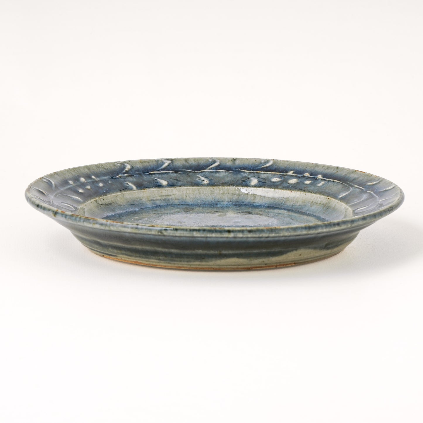 平皿 6寸(約18cm) イッチン 呉須 E