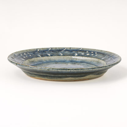 平皿 6寸(約18cm) イッチン 呉須 E
