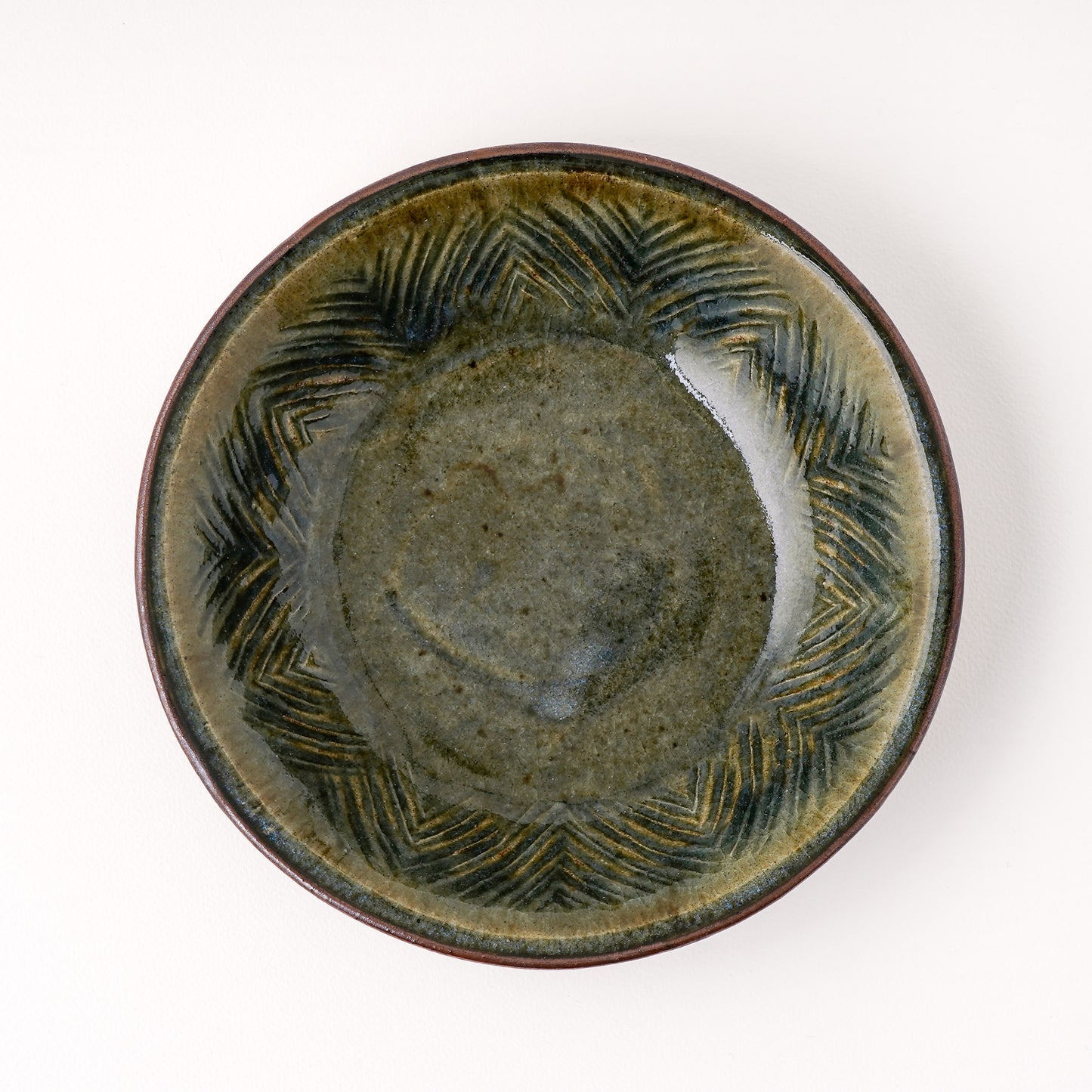 丸鉢 6寸(約18cm) 押紋 呉須 E