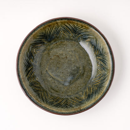 丸鉢 6寸(約18cm) 押紋 呉須 E