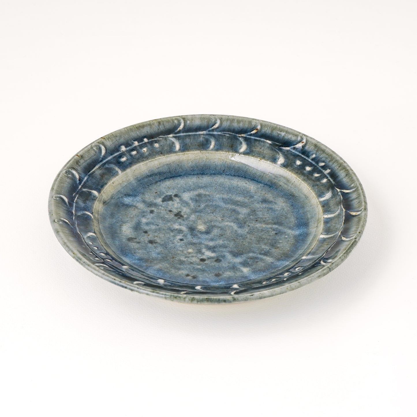 平皿 6寸(約18cm) イッチン 呉須 F